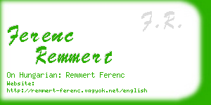 ferenc remmert business card